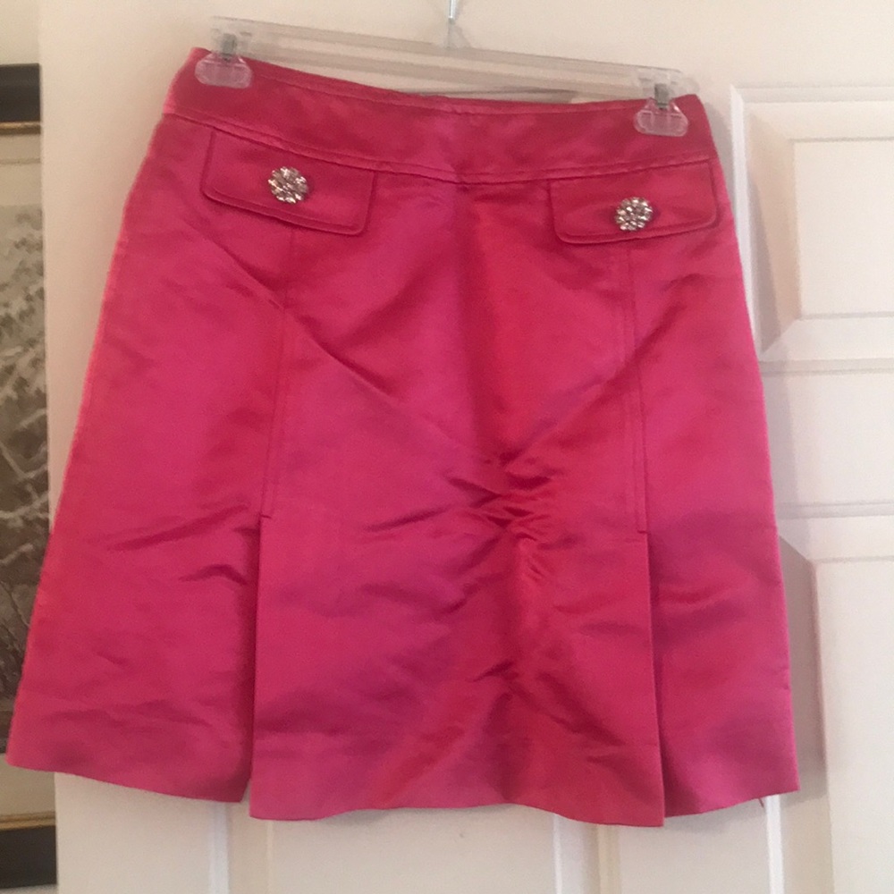 Etcetera 100% silk hot pink skirt
